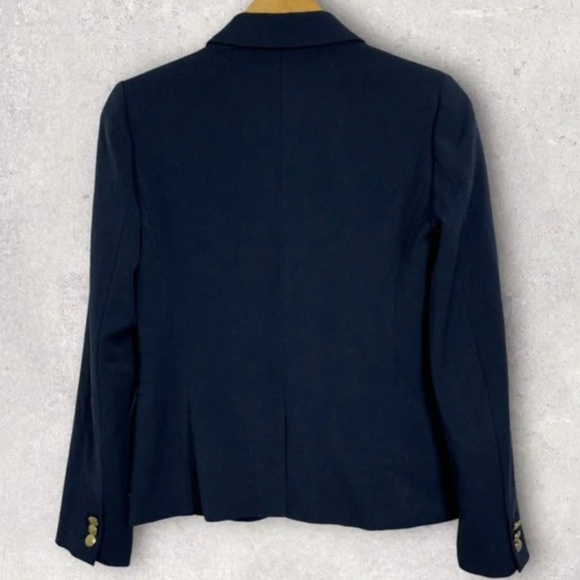 J. Crew Schoolboy Blazer Navy Blue Size 4 Style # J4548 Double Button Stretch - Picture 4 of 13